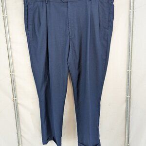 Travel Smart Rountree & Yorke Men Polyester Pleated Front Blue Pant Size 48X30